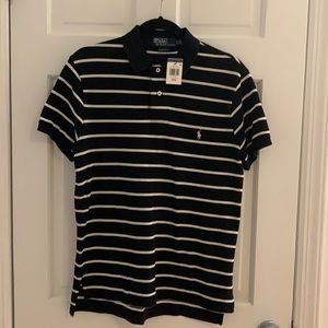 NWT Ralph Lauren Black & White Striped Polo Shirt